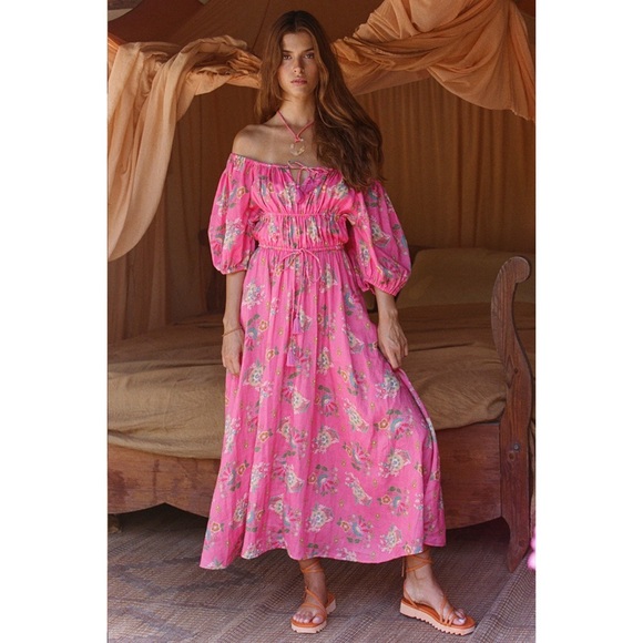 spell wild bloom midi dress Spell | Dresses | Spell Wild Bloom Corset Midi Dress Floral Puff Sleeve Boho Large